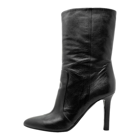 Tamara Mellon Shoes - Tamara Mellon Boots Rebel 105 Mid Calf Black Leather Almond Toe Mid Calf Boots